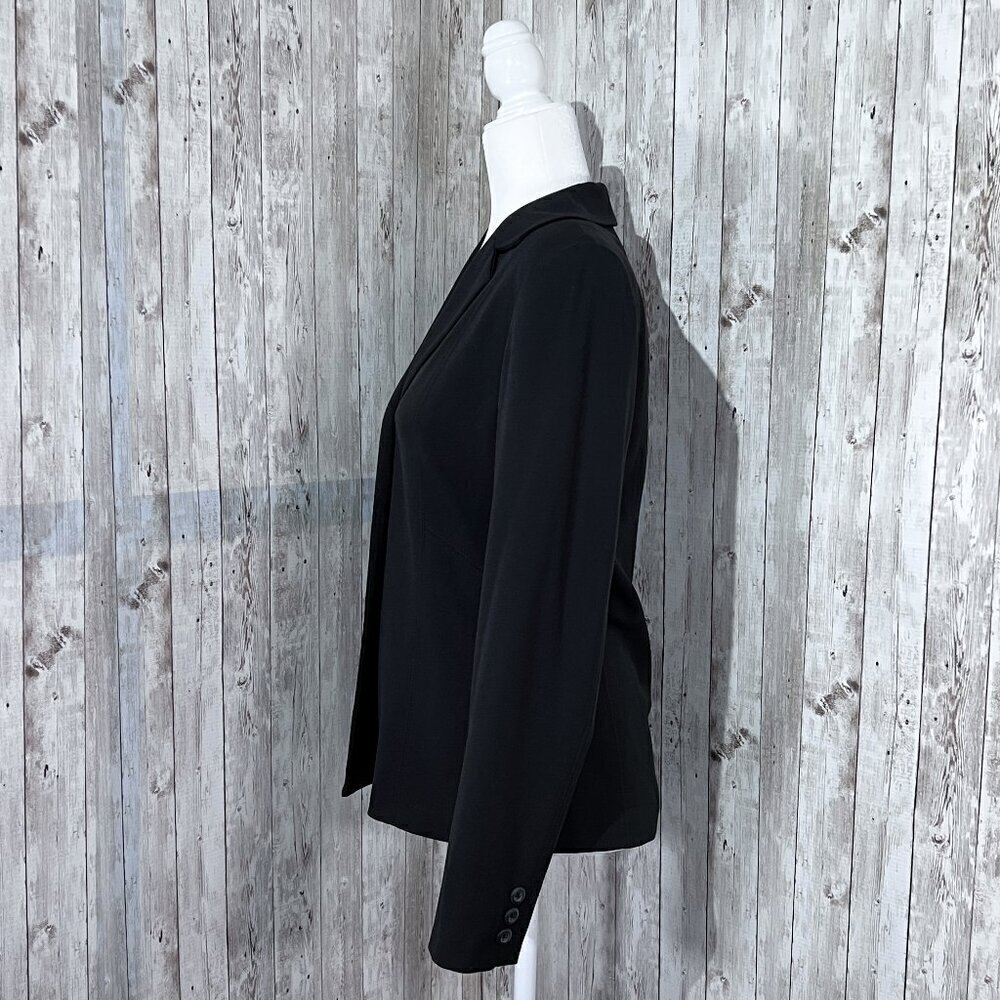 Women's Rafaella Long Sleeve Blazer | Collared | Button | Size 6 | Black | Lined - Picture 2 of 16